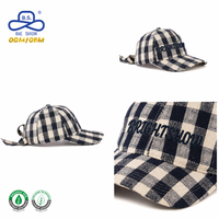 Gorra de Béisbol a Cuadros Suave para Mujer, Deportiva y de Moda, con Logotipo Bordado Personalizado y Correa Ajustable con Lazo para la Calle