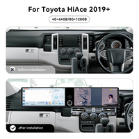 Écran LCD double 12,3 pouces ZWNAV pour Toyota HiAce 2019+, écran Carplay, autoradio Android 13, lecteur multimédia, navigation GPS