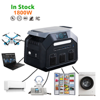 Stasiun Daya Portabel 1800W 1024Wh, Sumber Daya Cadangan Darurat, Baterai Lithium, Generator Tenaga Surya untuk Rumah