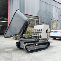 Mini-dumper sur chenilles en caoutchouc 1200 kg, hydraulique, auto-basculant, mini-chargeur pour travaux agricoles et de construction