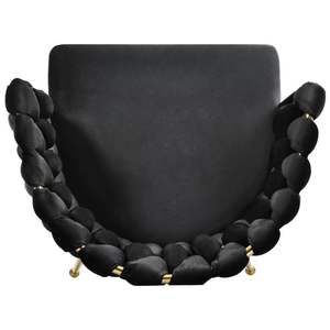 Sedie da pranzo nere con <span class=keywords><strong>gambe</strong></span> in metallo dorato in velluto trapuntato <span class=keywords><strong>poltrona</strong></span> imbottita per sala da pranzo cucina vanità soggiorno - Product Image 5