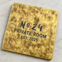 Plaque de porte vintage en laiton martelé, gravée sur mesure, pour hôtel, appartement, numéro de maison