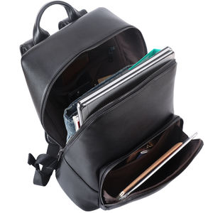 Personalizzabile da uomo impermeabile alla moda in vera pelle zaino per Laptop in vera pelle di grande capacità zaino da viaggio in nero - Product Image 2