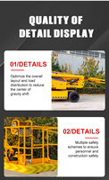 Plateforme élévatrice télescopique automatisée diesel de 23 mètres, grue à flèche mobile autoportante à bras droit, nacelle élévatrice en acier
