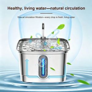 Oval Stylish Stainless Steel Pet Water Feeder Silent Running Circulation Fountain - Product Image 4