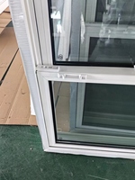 Fenêtres à double battant suspendues en acier inoxydable, durables, résistantes au vent, bleues, pour ferme, en PVC, garantie 4 ans