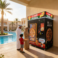Distributeur automatique de pizzas commercial en gros, distributeur de pizzas automatique à écran tactile, paiement par carte de crédit et code QR, capacité de 72 pièces, en métal