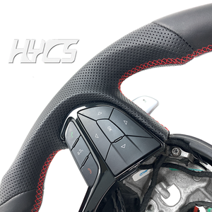 Accessoires d'intérieur de voiture personnalisés Volant en cuir et fibre de carbone avec palettes de changement de vitesse <span class=keywords><strong>pour</strong></span> Jeep Grand Cherokee 2012-2016 SRT - Product Image 4