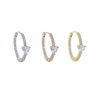 Boucles d'oreilles rondes géométriques avec cœur en Zircon cubique pour femmes, bijoux de mode de mariage, nouvel arrivage 2023