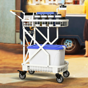 Chariot de courses commercial robuste 340L avec panier métallique grande capacité, roues silencieuses, pour supermarché et usage commercial, kit complet - Product Image 2