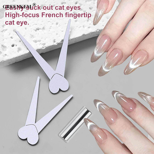 Outil magnétique professionnel pour salon de manucure, <span class=keywords><strong>plaque</strong></span> métallique magnétique œil de chat en forme de cœur, effet œil de chat français en V - Product Image 2