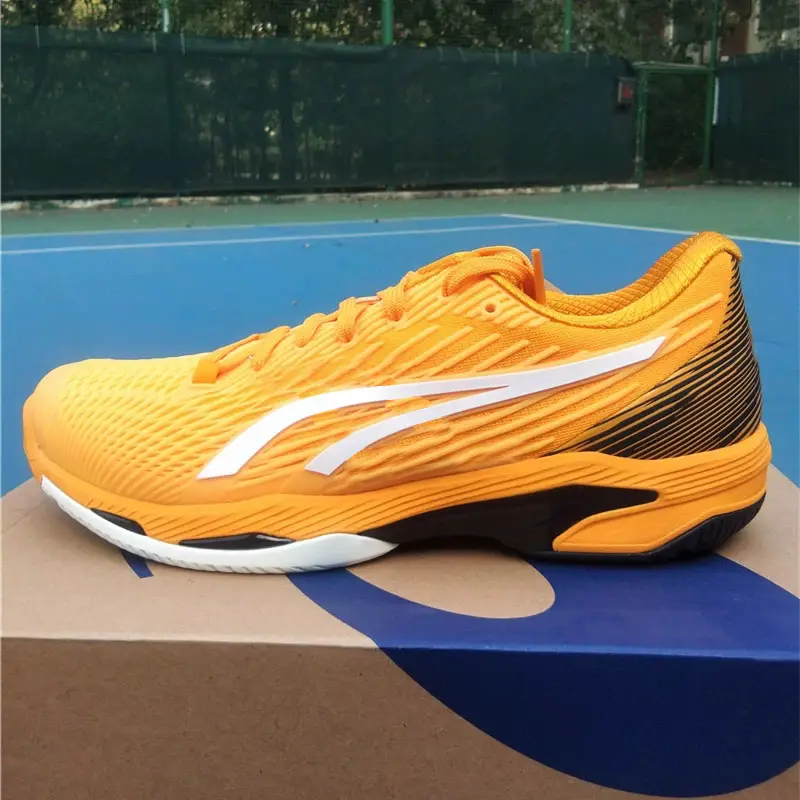 High quality new wear resistant anti skid shock sports shoes, outdoor tennis court yellow tennis shoes