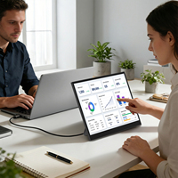 Großhandel 17,5 Zoll FHD 1920*1200 Tragbarer Touchscreen-Monitor 10-Punkt IPS Dual Type-C HDMI mit Ständer
