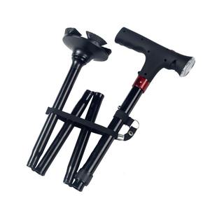 Bastón Plegable de Aleación de Aluminio, Longitud Ajustable de 85-97 cm, Color Negro, Bastón de Senderismo con Luz LED y Función de Alarma - Product Image 5