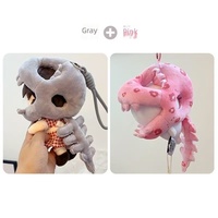 OEM ODM Personnalisé Mignon Petit Dinosaure Squelette Peluche Accessoire Pendentif Vêtements 10cm Coton Coiffe Breloque de Sac Tenue Amusante
