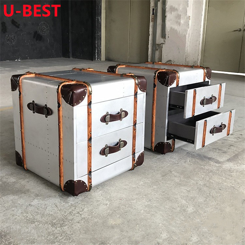 U-BEST шкаф Авиатор шкаф для хранения Авиатор ручной работы винтажный алюминиевый отпариватель багажник металлический кожаный багажник