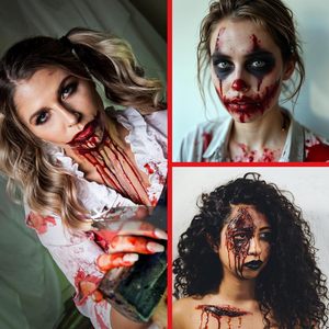 ฮาโลวีน50มล. เลือดปลอมล้างทำความสะอาดได้ SFX อุปกรณ์แต่งหน้าแวมไพร์สำหรับเครื่องแต่งกาย<span class=keywords><strong>ซอมบี้</strong></span>ฟิล์มมีเลือดไหลบนเวที - Product Image 5