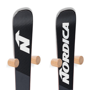 Supporto <span class=keywords><strong>da</strong></span> Parete per Sci, Espositore Minimalista in Legno Duro, Ganci Decorativi per <span class=keywords><strong>Appendere</strong></span>, Porta Sci Verticale per Garage - Product Image 3