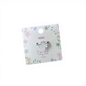 Anello a Quadrifoglio in Acciaio Placcato Oro Rosa e Argento, Gioiello Antiossidante con Significato Portafortuna, Stile Casual da Ufficio, Forma 18K - Product Image 1