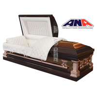Artículos Funerarios, Ataúd de Acero Cepillado en Color Cobre, Ataúdes y Féretros Metálicos de Estilo Americano