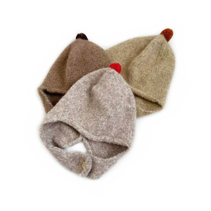 Bonnet en <span class=keywords><strong>laine</strong></span> tricoté doux avec logo personnalisé, à capuche et cache-oreilles, style Big <span class=keywords><strong>Point</strong></span> Top, chaud, pour l'extérieur, mode urbaine, unisexe, pour l'hiver froid - Product Image 3
