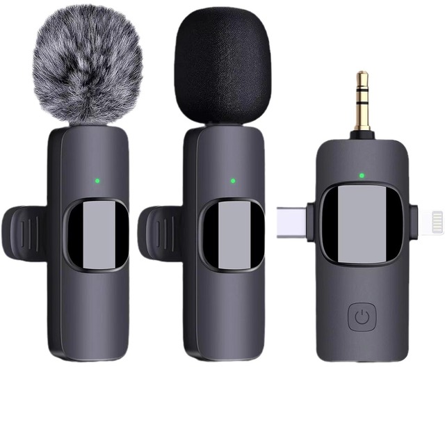 Wholesale Noise Reduction Clip on Wireless Lapel Microphone K15 3 in 1 Wireless Lavalier Microphone for Living Video Tiktok
