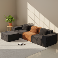 Günstiges Konvertierbares Modulares L-förmiges Kompressionssofa-Set, Ecksofa für Wohnzimmer