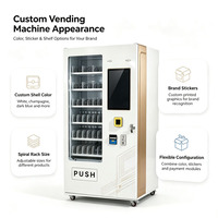 Distributeur automatique de snacks et de boissons réfrigérés, libre-service, commercial, combo, paiement par carte de crédit
