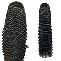 Wig Rambut Asli Virgin Deep Wave 13x6, Kepadatan 180%, HD Lace Hitam/Natural/Cokelat Tua, Medium Pre Plucked Lace Front