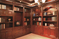 Bibliothèque de luxe sur mesure en chêne massif et noyer, design librairie, étagère en bois massif pour villa, appartement, bureau, mobilier