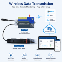 Capteur de pH WiFi sans fil 0-14pH, précision 0,1pH, température, IP64, Modbus RTU pour eau industrielle