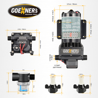 Bomba de Agua de 12V para Autocaravanas, para Ducha y Lavabo, con Protección Térmica, Funcionamiento Silencioso, Presión Automática Estable