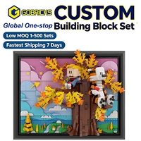 Ensemble de blocs de construction Gobricks Custom MOC Giant World Tree, modèle de scène fantastique mythologique avec plateforme flottante, figurines, briques DIY