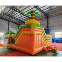 Château gonflable commercial pour parc d'attractions, combo château sauteur et structure de saut pour enfants, thème lion safari