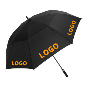 54 Inch Auto Open Oversize Promotional Custom logo Windproof Golf Umbrella Double Layer Minimalist Umbrellas Umbrella with logo