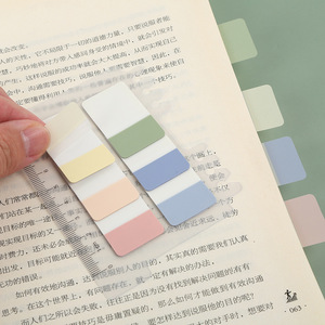 60 cái tự dính Pet notepad thư mục Bookmark morandi chỉ số dán miễn phí 6 màu phân loại viết N lần sử dụng - Product Image 5