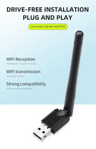 Adaptador Wifi USB Inalámbrico MTK <span class=keywords><strong>7601</strong></span> a Precio Económico, Tarjeta de Red de 150 Mbps, Receptor de 2.4G, Antena de Alta Ganancia de 3dBi para PC de Escritorio - Product Image 5