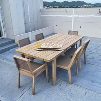 Nouveau design de meubles de luxe en teck massif ensemble de salle à manger pour l'extérieur tables à manger et chaises de jardin de haute qualité