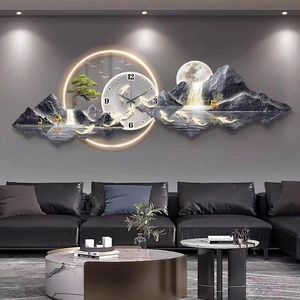 Décoration murale en porcelaine cristalline avec éclairage LED, style designer, conception artistique, peinture murale de <span class=keywords><strong>montagne</strong></span>, paysage pour hall d'hôtel - Product Image 3