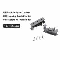 Support de montage sur rail DIN en nylon 43x10mm avec 4 vis pour montage sur panneau rail DIN 35mm