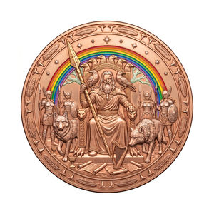 Pièce commémorative de luxe en cuivre .999 de 1 once, motif mythologie nordique <span class=keywords><strong>Trois</strong></span> Norns du destin en relief 3D avec arbre, idéale pour un cadeau - Product Image 1