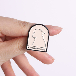 Custom A Sheep <strong>Detective</strong> Story Enamel Pin Kawaii Pink <strong>Metal</strong> Badge Mystery Theme Lapel Pin Jewelry <strong>Gift</strong> for Friends - Product Image 2