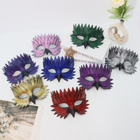 Masque de fête d'Halloween, masque de fête d'horreur amusant en plastique à dents de scie, masque antique pour adulte, demi-masque, accessoires de scène