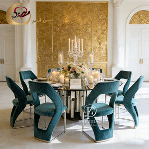 Juego de Comedor Moderno de Acero Inoxidable Redondo de Lujo para 8 Personas, Muebles para el Hogar, Personalizable para Uso en Hoteles - Product Image 2