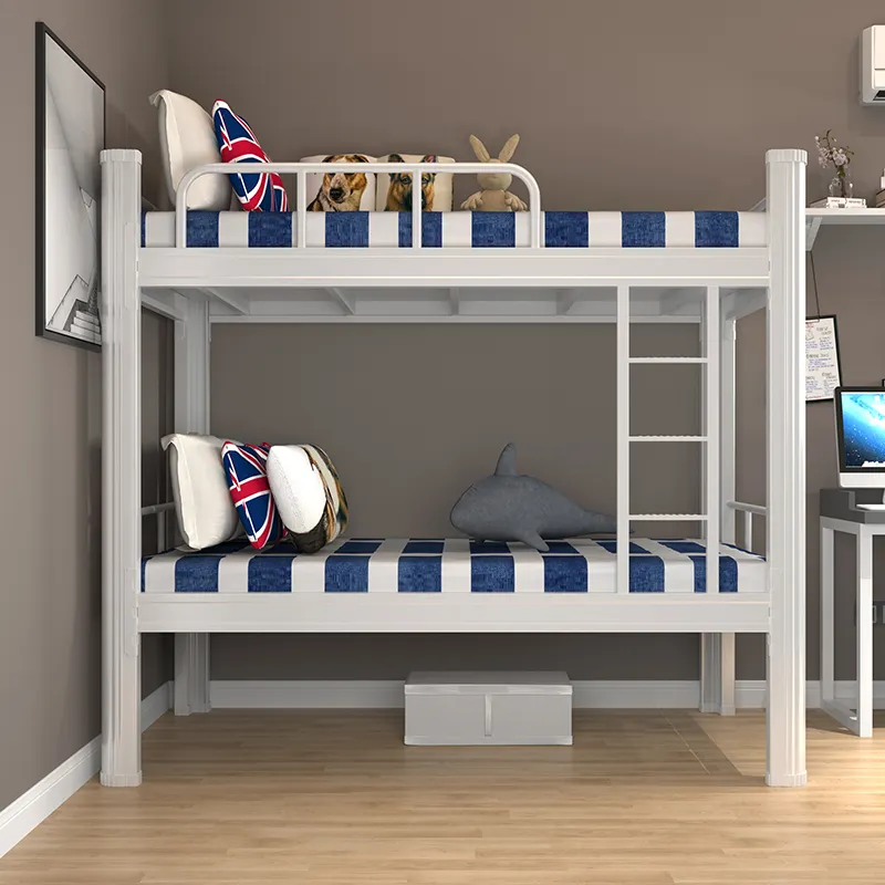 Metal bed steel bunk bed dormitory bed supplier simple assembly suitable for school use