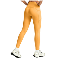 Leggings de sport taille haute élastiques en Spandex/Nylon, extensibles dans quatre directions, résistants à la transpiration, avec poches latérales, OEM