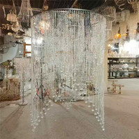 Lustre en perles acryliques, abat-jour, décoration de plafond pour salle de mariage, hôtel, fête de mariage, banquet