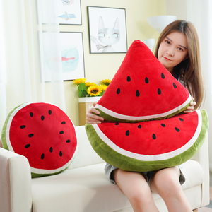Cojín de Felpa Suave de Terciopelo Cristalino con Forma de Sandía, Rebanada de Fruta 3D Realista, Decoración para Sofá, Juguete de Peluche, Venta al por Mayor, Fábrica OEM, Personalizado - Product Image 1