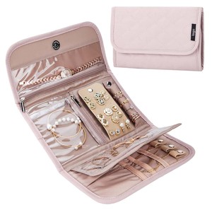 Étui de rangement pliable pour bijoux de voyage, organiseur pour boucles d'oreilles, colliers, bagues, bracelets, broches - Product Image 2