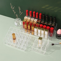 Boîte de rangement de bureau pour rouges à lèvres et cosmétiques, anti-poussière, pour vernis à ongles, avec couvercle, transparente, 24, 9, 36 ou 40 compartiments